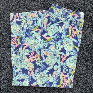 Lilly Pulitzer Blue and Pink Straight Leg Pants